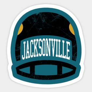 Jacksonville Retro Helmet - Teal Sticker